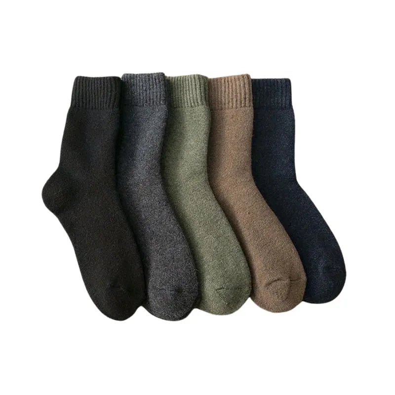 CozyWool – Lot de 4 Paires de Chaussettes Épaisses et Chaudes pour Hommes