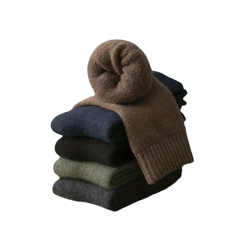 CozyWool – Lot de 4 Paires de Chaussettes Épaisses et Chaudes pour Hommes