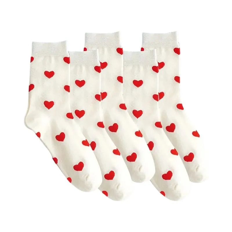 LoveDots – Lot de 5 Paires de Chaussettes à Motif Cœur